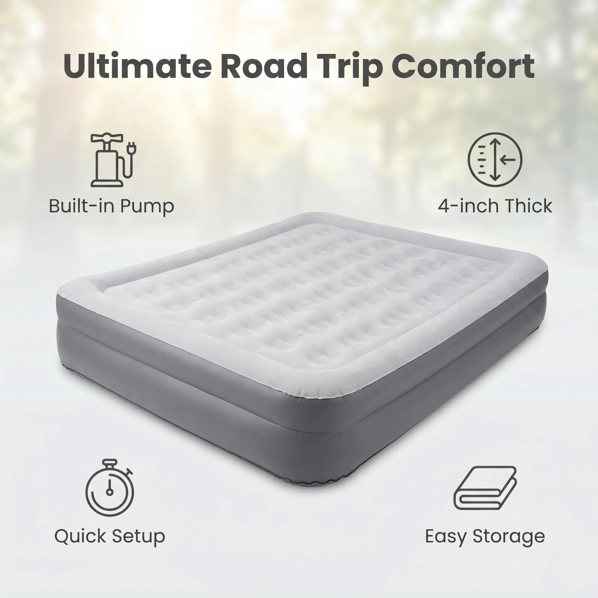 Premium SUV Air Mattress, Car Camping Inflatable Bed for SUV Trunk