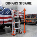 Multi-Position Ladder, Aircraft-Grade Aluminum Ultra-Lightweight Step Ladder