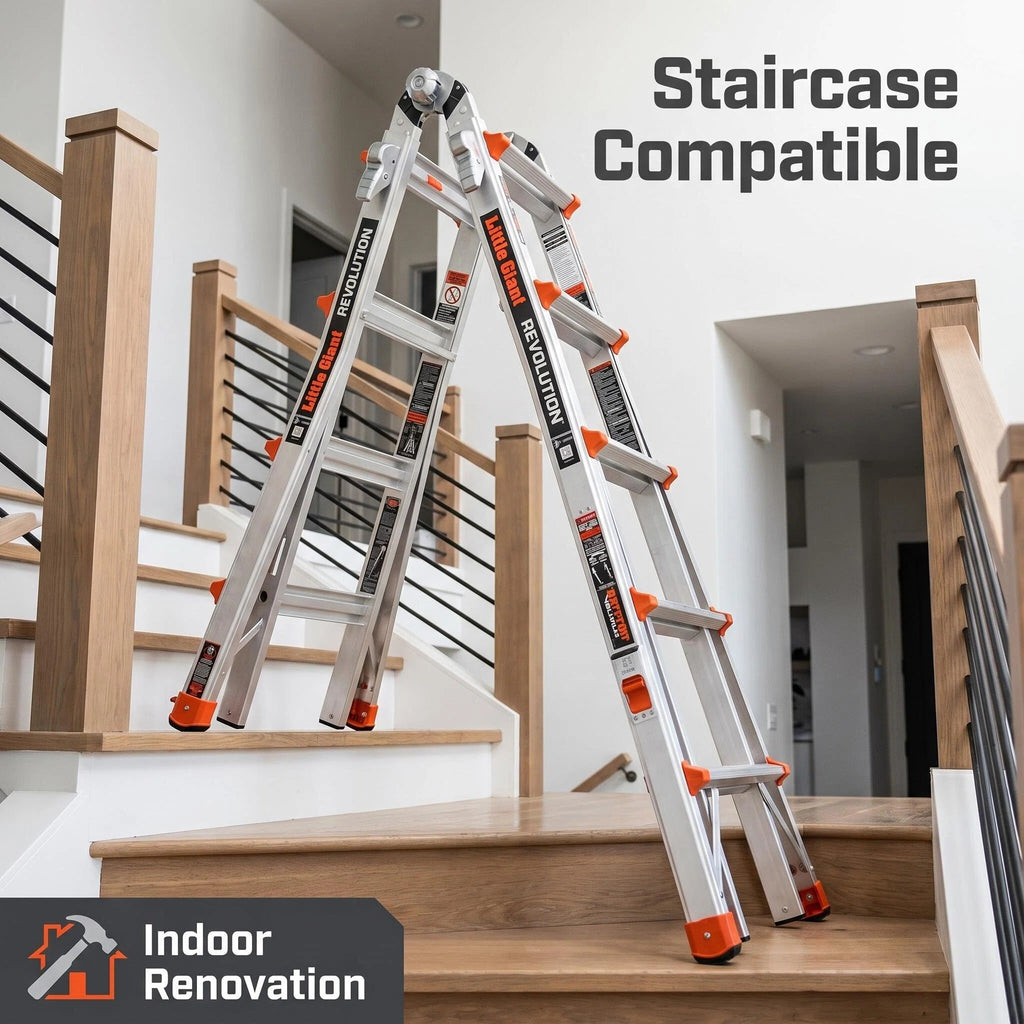 Multi-Position Ladder, Aircraft-Grade Aluminum Ultra-Lightweight Step Ladder