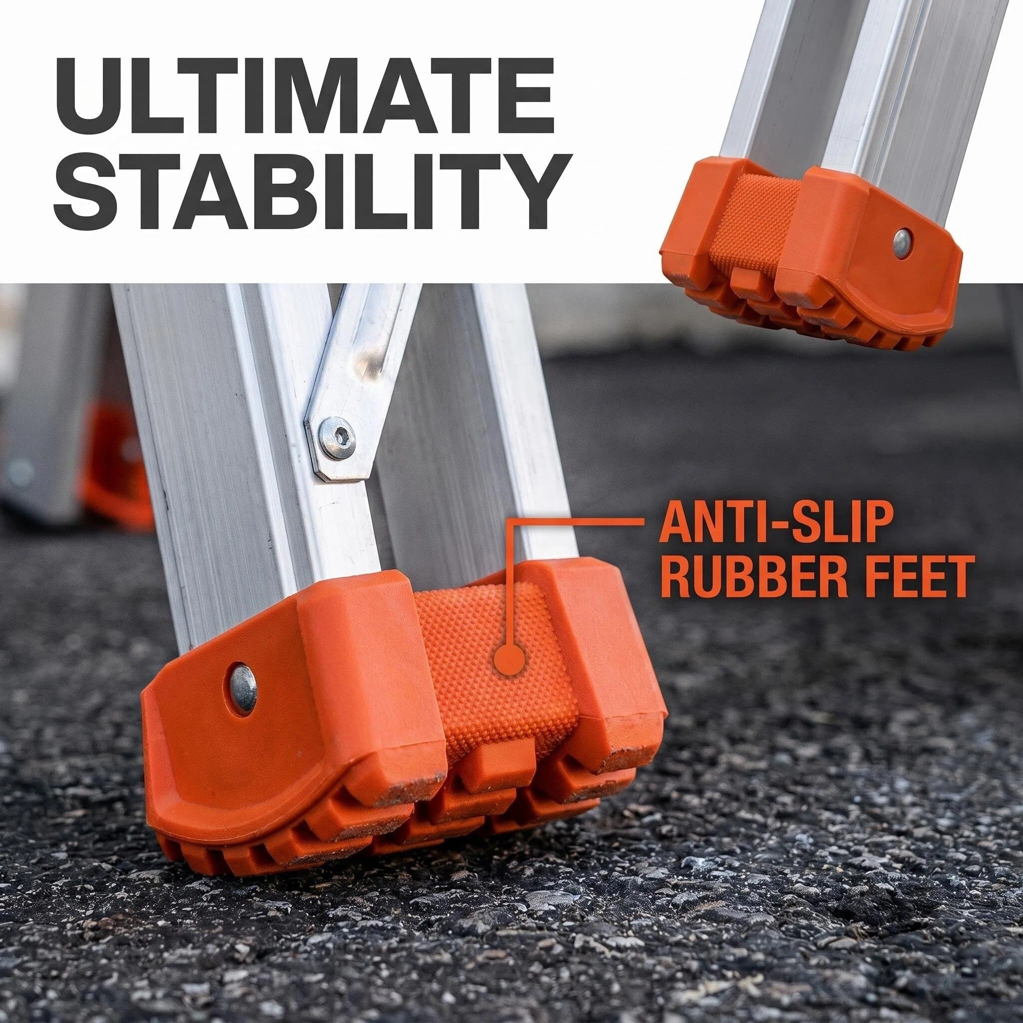 Multi-Position Ladder, Aircraft-Grade Aluminum Ultra-Lightweight Step Ladder